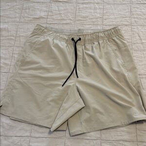 Nike Light Tan Shorts with Black Drawstring